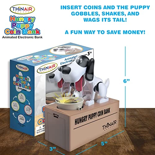 Happy Puppy Piggy Bank For Boys & Girls | Electronic Money Bank Features Cute Animated Puppy Eating Coins In Doggie Bowl | Durably Crafted Coin Bank In Rugged ABS Plastic 4 Happy Puppy Piggy Bank For Boys & Girls | Electronic Money Bank Features Cute Animated Puppy Eating Coins In Doggie Bowl | Durably Crafted Coin Bank In Rugged ABS Plastic - Image 2
