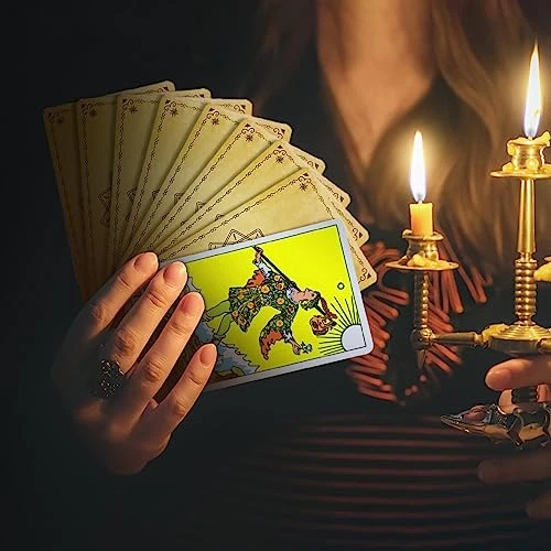 DEBIDSTL Tarot Cards For Beginners,78 Classic Tarot Cards Deck With Guidebook And Velvet Storage Bag,Durable Tarot Cards,Fortune Telling Games (Yellow) 8 DEBIDSTL Tarot Cards For Beginners,78 Classic Tarot Cards Deck With Guidebook And Velvet Storage Bag,Durable Tarot Cards,Fortune Telling Games (Yellow) - Image 6