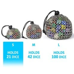 YOUSHARES Drawstring Game Dice Bag - Stainless Steel Chainmail DND Dice Pouch For Metal Polyhedral D&D Dice Set, Coin -Folkmanis Toys Shop 51MEcLYiRUL