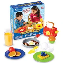 Learning Resources Pretend & Play Rise & Shine Breakfast - 21 Pieces, Ages 3+ Pretend Play Food For Toddlers, Preschool Learning Toys, Kitchen Play Toys For Kids