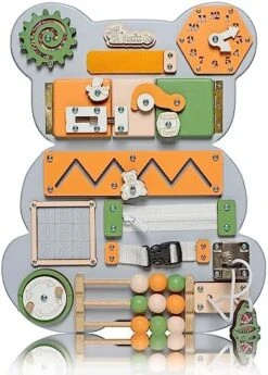Busy Board For Toddlers, Sensory Game, Montessori Board For Kids, Activity Toy For Toddlers, Develop Fine Motor Skills, Educational Learning Toy, Learning Wooden Travel Toy, Doors And Locks -Folkmanis Toys Shop 51MXj0UecL. AC