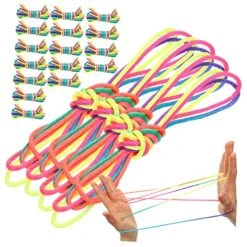 Jojofuny 80 Pcs Flip Rope Toys For Children Bouncy Toy Finger Hand String Game Cats Cradle String Finger String Toy For Fun Special Rope Rope Cloth Pupils Cats Cradle String Toy -Folkmanis Toys Shop 51MYLjecIsL