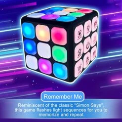 Kidbro Light Up Galaxy Cube Game - Flashing Handheld Simon Says Brain & Memory Games For Kids - Sensory Travel Toys For Autism - Cool Toy Birthday Gifts For 6-12 Year Old Boys 10 Kidbro Light Up Galaxy Cube Game - Flashing Handheld Simon Says Brain & Memory Games For Kids - Sensory Travel Toys For Autism - Cool Toy Birthday Gifts For 6-12 Year Old Boys -Folkmanis Toys Shop 51MderAOAbL