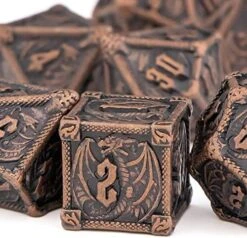 KERWELLSI Critical Role Playing Dice, Gold Metal DND Dice Set With Box, Dungeons And Dragons Dice, D And D Dice Set D&D, Polyhedral RPG Dice D20 D12 D10 D8 D6 D4 -Folkmanis Toys Shop 51MduD2aXrL. AC