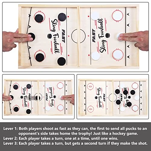 Toydaze Sling Foosball Fast Sling Puck Game With Extra 10 Pucks & 2 Slingshots For Spare Use, Portable Slingpuck Board Game For Child, Foosball Slingshot Game Board, Available In Large & Small Sizes 5 Toydaze Sling Foosball Fast Sling Puck Game With Extra 10 Pucks & 2 Slingshots For Spare Use, Portable Slingpuck Board Game For Child, Foosball Slingshot Game Board, Available In Large & Small Sizes - Image 3