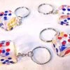 1 Dozen Clear Transparent Dice Keychains - Heafty 3/4" Size Bunco Supplies - Perfect Bunco Gifts Or Casino Party Prizes - Very Cute!