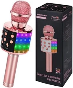 Toys For Girls Karaoke Microphone - Portable Wireless Bluetooth Karaoke Mic Machine With Flashlights, 3 4 5 Year Old Girl Birthday Gifts,Kids Toys For 6 7 8 9 10 Year Old Girl Stuff Teen Girl Gifts -Folkmanis Toys Shop 51My4OM6YfL. AC