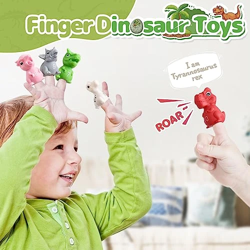 DINOTRONIC 20 Pcs Learning Toy For Toddlers 1 2 3 Year Old,Montessori Toys With Dinosaur Finger Puppets & Stacking House,Counting & Matching & Sorting Fine Motor Games,Toys For 1+ Year Old Baby 5 DINOTRONIC 20 Pcs Learning Toy For Toddlers 1 2 3 Year Old,Montessori Toys With Dinosaur Finger Puppets & Stacking House,Counting & Matching & Sorting Fine Motor Games,Toys For 1+ Year Old Baby - Image 3