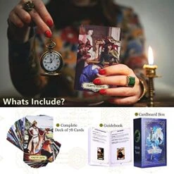 KIINO 78 PVC Tarot Cards Waterproof Tarot Deck Witches Tarot Cards With Guide Book Tarot Cards For Beginner Wrinkle Resistant Purple -Folkmanis Toys Shop 51N4eU7vPKL