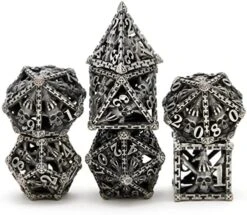 Metal Dice Set D&D, Dungeons And Dragons DND Dice Set, Retro Number Rainbow Unique Polyhedron Game Metal Dice Set -Folkmanis Toys Shop 51N7M3A5MyL. AC