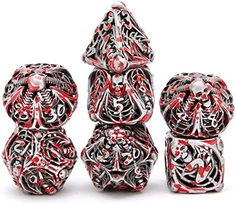 Hollow Metal DND Game Dice Dragon Design Ancient Iron 7Pcs Set For Dungeons And Dragons RPG MTG Table Games D&D Pathfinder Shadowrun And Math Teaching (with Metal Case) 7 Hollow Metal DND Game Dice Dragon Design Ancient Iron 7Pcs Set For Dungeons And Dragons RPG MTG Table Games D&D Pathfinder Shadowrun And Math Teaching (with Metal Case) - Image 5