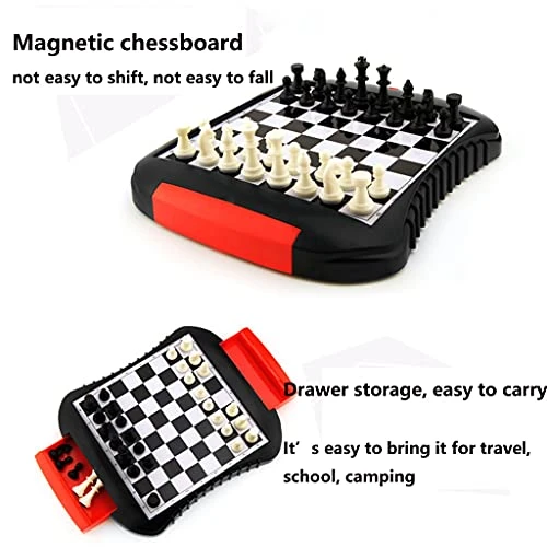 Professional Chess Set Magnetic Travel Drawer Storage Convenient To Carry To School Camping-Educational Toys For Kids And Adults Intellectual Games ( Color : Black ) 4 Professional Chess Set Magnetic Travel Drawer Storage Convenient To Carry To School Camping-Educational Toys For Kids And Adults Intellectual Games ( Color : Black ) - Image 2
