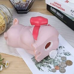 Piggy Bank With Red Bow-Knot, H&W Lovely Pig Coin Bank, Creative Shatterproof Gift Money Bank, Can Store 1000 Coins 11 Piggy Bank With Red Bow-Knot, H&W Lovely Pig Coin Bank, Creative Shatterproof Gift Money Bank, Can Store 1000 Coins -Folkmanis Toys Shop 51N93WrlxML