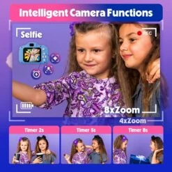 Kids Camera Toddler Toys, 1080P HD Video Digital Video Camera For Boys And Girls, Selfie Camera With 32GB Card And Cartoon Soft Silicone Cover, Christmas Birthday Gifts Portable Toy For Boys And Girls -Folkmanis Toys Shop 51NAzjpNxxL