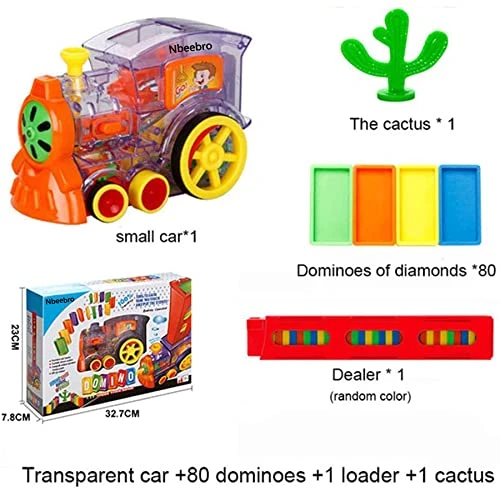 Domino Set Up Train, 80Pcs Domino Train Toy Blocks Set With Lights And Sounds, Creative Christmas Birthday Gifts For Kids 4 Domino Set Up Train, 80Pcs Domino Train Toy Blocks Set With Lights And Sounds, Creative Christmas Birthday Gifts For Kids - Image 2