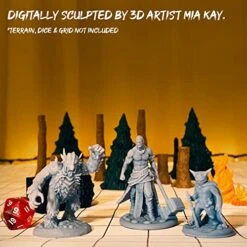 Underdusk Large Scale DND Miniatures For Tabletop Games | Highly Detailed D&D Minis | Paintable RPG Monster Bosses (12 Pack) -Folkmanis Toys Shop 51NFsNb3AnL