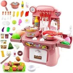 Kitchen Toys Imitated Chef Light Music Pretend Cooking Food Play Dinnerware Set Safe Cute Children Girl Toy Gift Fun Game Toy Kitchen Sink With Running Water And Electronic Induction Stove -Folkmanis Toys Shop 51NJ2eMdAgL. AC