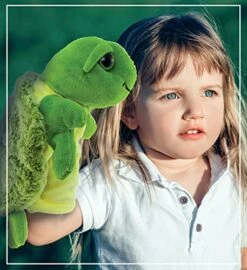 DolliBu Sea Turtle Hand Puppet - Super Soft Plush Stuffed Animal Hand Puppets For Kids, Cute Educational Turtle Hand Puppets For Adults, Teaching Story Telling Puppet Show Theater Games - 10 Inches -Folkmanis Toys Shop 51NJy8MlNCS