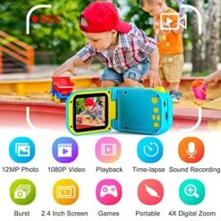 AILEHO Kids Camera For Boys Camera-Kids Video Camera-Kids Digital Camera-Kids Camcorder-Children Digital Camera Toddler Camera 12M 1080P Kids Video Recorder For Birthday Gift And Christmas Toy Blue -Folkmanis Toys Shop 51NOk1cCpDL