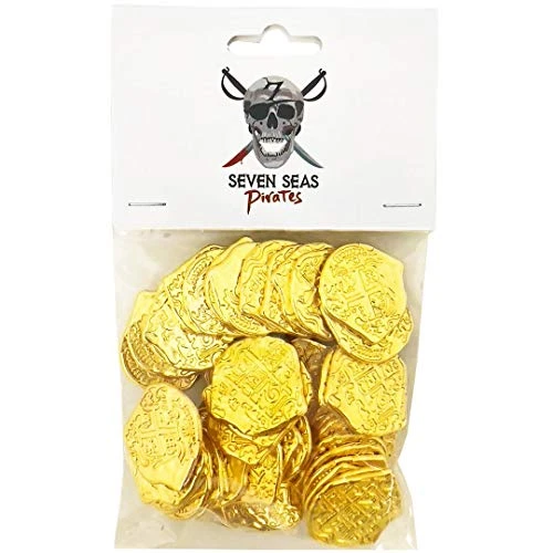 Lot Of 50 Toy Metal Shiny Gold Pirate Treasure Coins 5 Lot Of 50 Toy Metal Shiny Gold Pirate Treasure Coins - Image 3