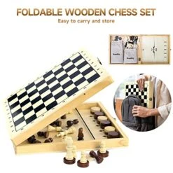 BremToy 4 In 1 Chess Sets-Wooden Chess & Checkers Set, Sling Puck And Nine Men's Morris Board Games For Kids Adult, Foldable & Portable Chess Board Set For Travel (12x12inch) 9 BremToy 4 In 1 Chess Sets-Wooden Chess & Checkers Set, Sling Puck And Nine Men's Morris Board Games For Kids Adult, Foldable & Portable Chess Board Set For Travel (12x12inch) -Folkmanis Toys Shop 51NUjSiZw6L