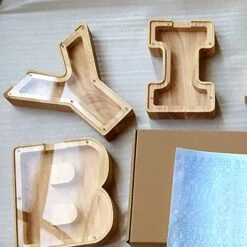 Weallbuy Piggy Bank For Kids Personalized A-Z Letter Piggy Bank Wooden Transparent Letter Money Box Decoration Creative Money Jar Gifts For Birthday, Christmas And Thanksgiving Day (B) -Folkmanis Toys Shop 51NVxxIj4hL