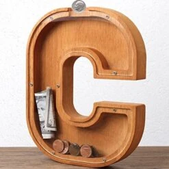 Wooden Letter Piggy Bank For Kids Boys Girls Large 26 Alphabet Money Bank Personalized Custom Name Transparent Saving Coin Bank, Perfect Christmas,Birthday Gift For Kids Adults And Home Decoration (C) -Folkmanis Toys Shop 51NgxxQOkL. AC