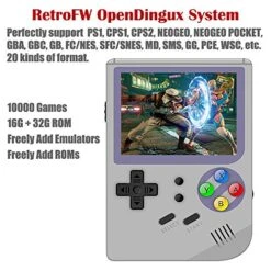 DREAMHAX RG300 Portable Game Console With Open Source System Preload 10000 Games, Handheld Video Games Player With 16G + 32G TF Card 3 Inch IPS Screen, Arcade Retro Games Gifts (Gray) -Folkmanis Toys Shop 51Ni1f3Lg8L