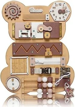 Busy Board For Toddlers, Sensory Game, Montessori Board For Kids, Activity Toy For Toddlers, Develop Fine Motor Skills, Educational Learning Toy, Learning Wooden Travel Toy, Doors And Locks -Folkmanis Toys Shop 51NjDq2KojL. AC