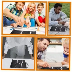 Tofficu 5 Sets Travel Backgammon Strategic Board Game Toys Educational Plaything Chess Toys For Kids Black Pu Leather Checkerboard Funny Chess Toys For Kids Small Table Chess Toys -Folkmanis Toys Shop 51NlVvzm2SL