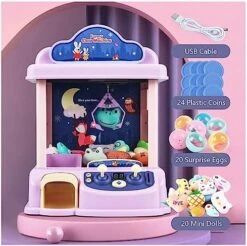 Mini Claw Machine For Kids Handheld Vending Machines With 20 Plush Toys Capsule Claw Game Prizes Gift Purple Electronic Toys For Girls Boys Volume Control, 60 Seconds Countdown, 2 Power Modes 13 Mini Claw Machine For Kids Handheld Vending Machines With 20 Plush Toys Capsule Claw Game Prizes Gift Purple Electronic Toys For Girls Boys Volume Control, 60 Seconds Countdown, 2 Power Modes -Folkmanis Toys Shop 51NqDiUXdML. AC