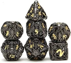 Metal Dice Set D&D, Dungeons And Dragons DND Dice Set, Retro Number Rainbow Unique Polyhedron Game Metal Dice Set -Folkmanis Toys Shop 51Nqx7fARIL. AC