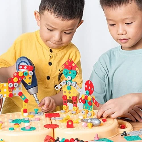 GENERIC 2023 Creative Toolbox, Thursday Creative Toolbox Toys Electric Drill Screwdriver Tools Electric Drill Construction Toys Preschool Educational Activities Toys For Children Over 3 Years Old (Yellow) 11 GENERIC 2023 Creative Toolbox, Thursday Creative Toolbox Toys Electric Drill Screwdriver Tools Electric Drill Construction Toys Preschool Educational Activities Toys For Children Over 3 Years Old (Yellow) - Image 9