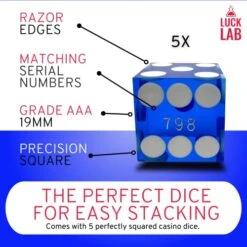 Luck Lab Black Leather Dice Stacking Cup With 5 Serialized Razor Edge 19 Mm Casino Dice - Pro Straight Cup For Stacking And Magic Tricks (Blue Dice) 11 Luck Lab Black Leather Dice Stacking Cup With 5 Serialized Razor Edge 19 Mm Casino Dice - Pro Straight Cup For Stacking And Magic Tricks (Blue Dice) -Folkmanis Toys Shop 51NzYpGdaYL