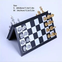 WPBOY Chess Magnetic Travel Chess Set With Board That Becomes A Storage Compartment – Great Travel Toy Set 11.4in Chess Set (Size : 11.4in) -Folkmanis Toys Shop 51O985GaEEL
