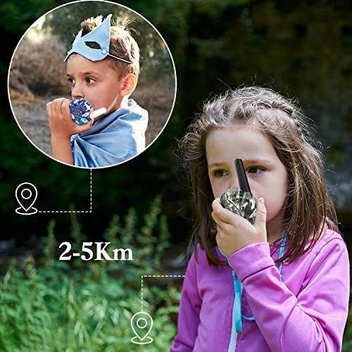 QNIGLO Camping Walkie Talkies For Kids Rechargeable, Camo Kids Walkie Talkies For Boys Girls Fit Outdoor Adventure Game Spy Gear Hiking, Army Police Toys For 3 4 5 6-12 Year Old 6 QNIGLO Camping Walkie Talkies For Kids Rechargeable, Camo Kids Walkie Talkies For Boys Girls Fit Outdoor Adventure Game Spy Gear Hiking, Army Police Toys For 3 4 5 6-12 Year Old - Image 4