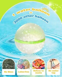 SOPPYCID 15pcs Water Balloons Quick Fill,Magnetic Water Balloons,Reusable Water Balloons Magnetic Self Sealing Happy Bombs,Age 3+ Toddler Pool Toys Beach Backyard Water Fight Games Summer Fun Toys -Folkmanis Toys Shop 51OLOWePUDL
