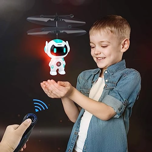 Flying Ball Toys Gifts For 6 7 8-12 Years Boys - Mini Drone Built-in LED Rc Flying Toy Helicopter Ball Drone Games For Kids Adults Indoor Outdoor Remote Control Helicopter Flying Toys, White Robot 4 Flying Ball Toys Gifts For 6 7 8-12 Years Boys - Mini Drone Built-in LED Rc Flying Toy Helicopter Ball Drone Games For Kids Adults Indoor Outdoor Remote Control Helicopter Flying Toys, White Robot - Image 2