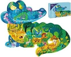 RELOVS Jigsaw Puzzles For Kids Ages 4-8, 8-10, Children Interesting Animal Shaped Puzzle Learning Educational Toys Gifts Games For Boys And Girls (Crocodile-154 Pieces) -Folkmanis Toys Shop 51Oo19rB2vL. AC