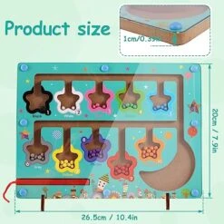 Hcqxnsl Magnetic Color And Number Maze,Toddler Wooden Magnet Board Puzzles Toy With Magnetic Pen Color Matching Sorting Game Educational Matching Games Fine Motor Skills Toys For Kids Boys Girls.