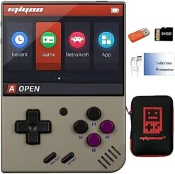 Miyoo Mini Plus Handheld Game Console 3.5 Inch Classic System Retro Video Games Consoles Portable Rechargeable Hand Held 64G With Case (Black) -Folkmanis Toys Shop 51OsBkvvf5L. AC