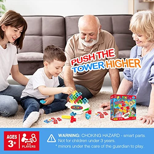 IYuePeng 32 Pcs Tetra Tower Games Balance Stacking Team Building Blocks Board Game For Kids & Adult, Drop The Pile Of Tower STEM Toys For 2 Players, Family, Parties, Travel 5 IYuePeng 32 Pcs Tetra Tower Games Balance Stacking Team Building Blocks Board Game For Kids & Adult, Drop The Pile Of Tower STEM Toys For 2 Players, Family, Parties, Travel - Image 3