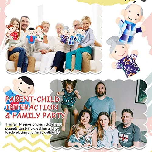 6 Pcs Family Style Hand Puppets Soft Plush Puppets Family Members Hand Puppets Cute Toys For Teachers Parents Shows Story Time Playtime Schools, Grandparents, Mom, Dad, Brother, Sister 6 6 Pcs Family Style Hand Puppets Soft Plush Puppets Family Members Hand Puppets Cute Toys For Teachers Parents Shows Story Time Playtime Schools, Grandparents, Mom, Dad, Brother, Sister - Image 4