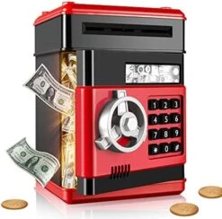 SHOMOTE Kids Piggy Bank, Auto Scroll Paper Money Bank, Electronic ATM Machine With Safe Password, Coin Bank, Gifts Toys For 3 4 5 6 7 8 9 10 Years Old Boys Girls (Blue) -Folkmanis Toys Shop 51PHI3Eo3aS. AC 1