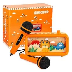 Kids Karaoke Machine For Boys Girls Bluetooth Toddler Kareoke Speaker Toy With 2 Microphones For Singing Portable Children Music Machine Gift For Festival Birthday