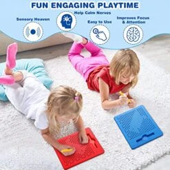 Yexiya 3 Packs Magnetic Kids Board For Kids Magnetic Bead Drawing Board Magnet Toys With Pen And Bead Learning Writing Board For Educational Preschool Gift, Travel, Trip -Folkmanis Toys Shop 51PO0cK3mkL