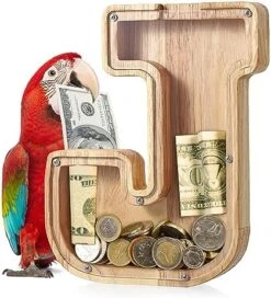 UBeesize Large Piggy Banks Twenty-Six English Alphabet Letter For Boys Girls, Wooden Personalized Bills And Coins Bank Money Box,DIY Name Birthday Gift,Bedroom Living Room Decoration(E) -Folkmanis Toys Shop 51PW7SucyL. AC