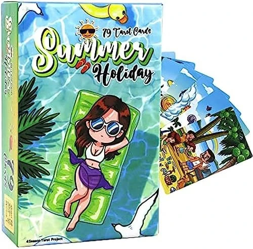 Summer Holiday Tarot: A Tropical Escape To Fun And Magic, 78 Cartoon Tarot Cards In Standard Size With Guidebook For Beginners - 4.75" X 2.75" (120mm X 70mm) 10 Summer Holiday Tarot: A Tropical Escape To Fun And Magic, 78 Cartoon Tarot Cards In Standard Size With Guidebook For Beginners - 4.75" X 2.75" (120mm X 70mm) - Image 8