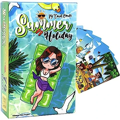 Summer Holiday Tarot: A Tropical Escape To Fun And Magic, 78 Cartoon Tarot Cards In Standard Size With Guidebook For Beginners - 4.75" X 2.75" (120mm X 70mm) 3 Summer Holiday Tarot: A Tropical Escape To Fun And Magic, 78 Cartoon Tarot Cards In Standard Size With Guidebook For Beginners - 4.75" X 2.75" (120mm X 70mm)