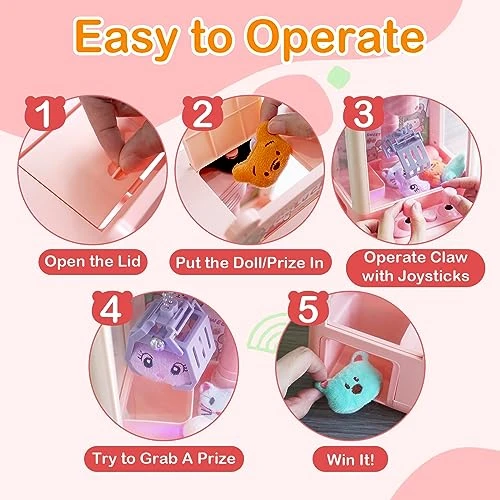 Innorock Claw Machine For Kids, Mini Vending Machine - Surprise Fun Game Prizes Dispenser Toys For Girls With Light & Sound, Small Toys & Candy Arcade Game Machines Party Birthday Toys Gifts For Girls 5 Innorock Claw Machine For Kids, Mini Vending Machine - Surprise Fun Game Prizes Dispenser Toys For Girls With Light & Sound, Small Toys & Candy Arcade Game Machines Party Birthday Toys Gifts For Girls - Image 3